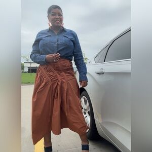 AKIRA Brown A-Line Skirt